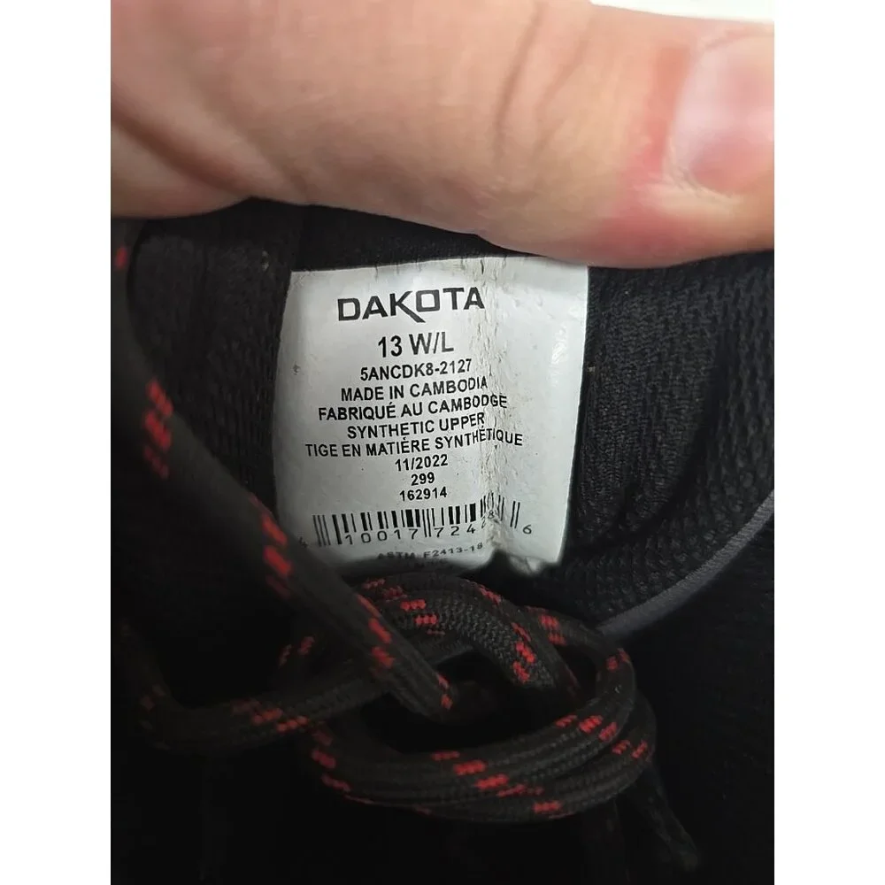 DAKOTA Men's 2127 Steel Toe Steel Plate WP Mid-Cut Safety Hiking Boot Size 13W/L
